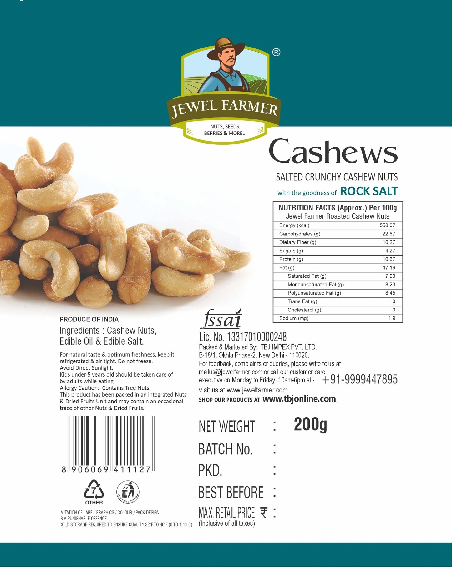 Roasted & Salted Cashew - (200g)