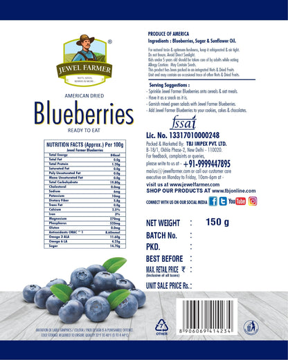 American Dried Blueberries - (150g)